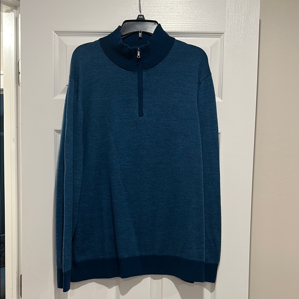 Men's Brooks Brother Blue Quarter Zip Sweater, Like New